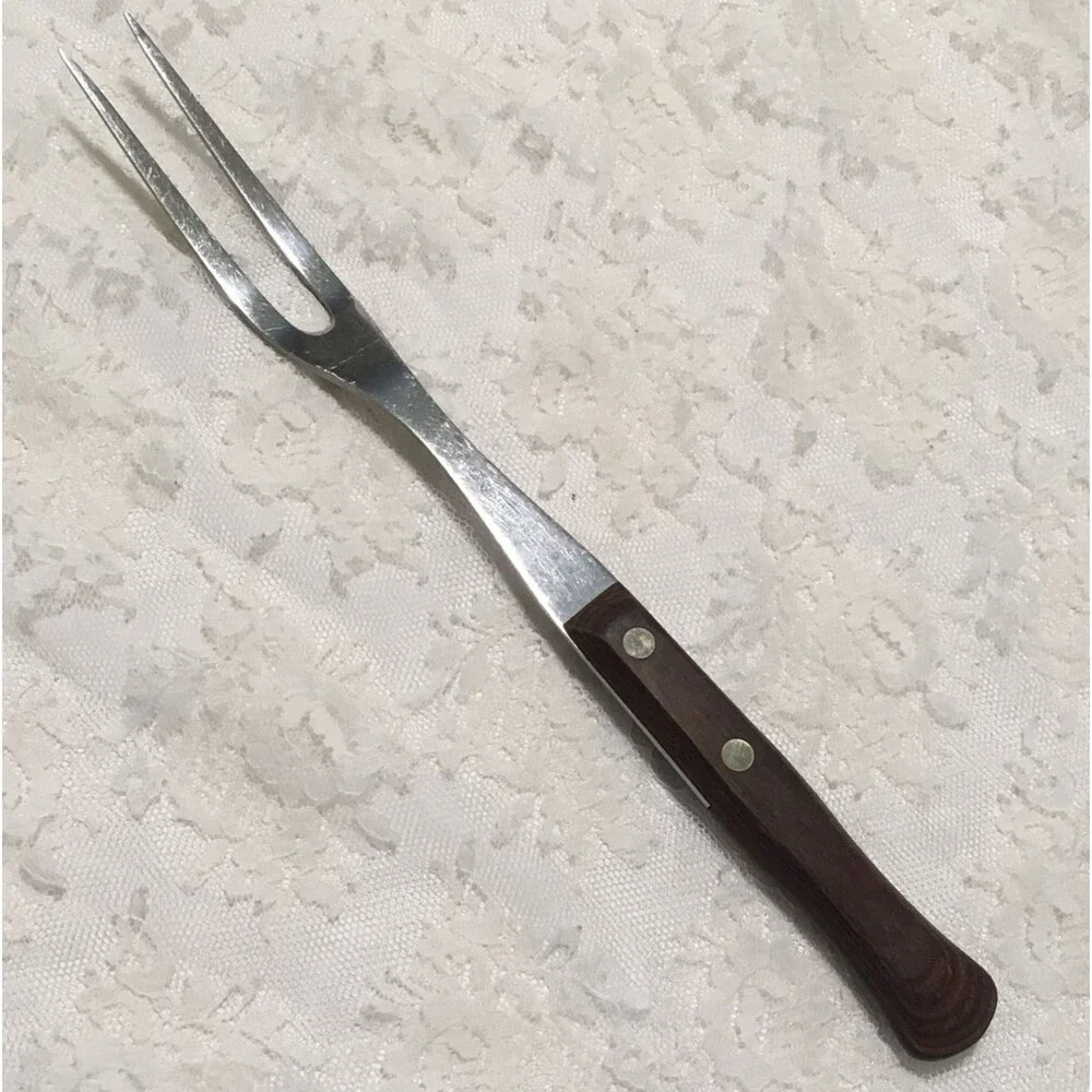 Vintage Flint Arrowhead Stainless Kitchen Utensil Meat Fork 11.75” 2 Prongs USA